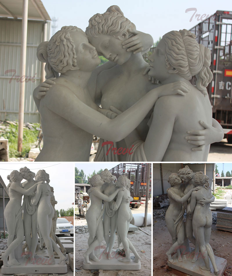 Garden marble 3 graces sculpture louvre replica for sale details