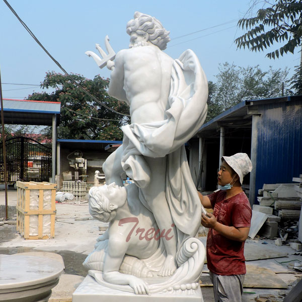 Poseidon greek garden marble statues for sale details