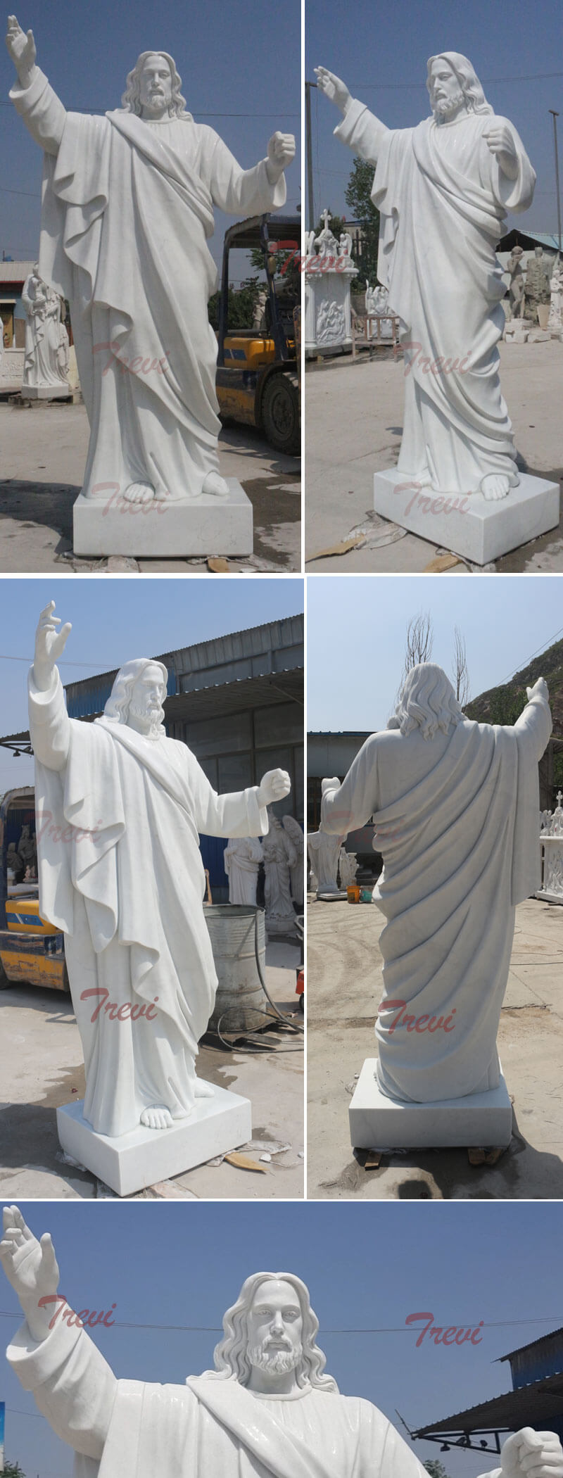Religious garden marble statues of large christ Jesus for catholic church decor details
