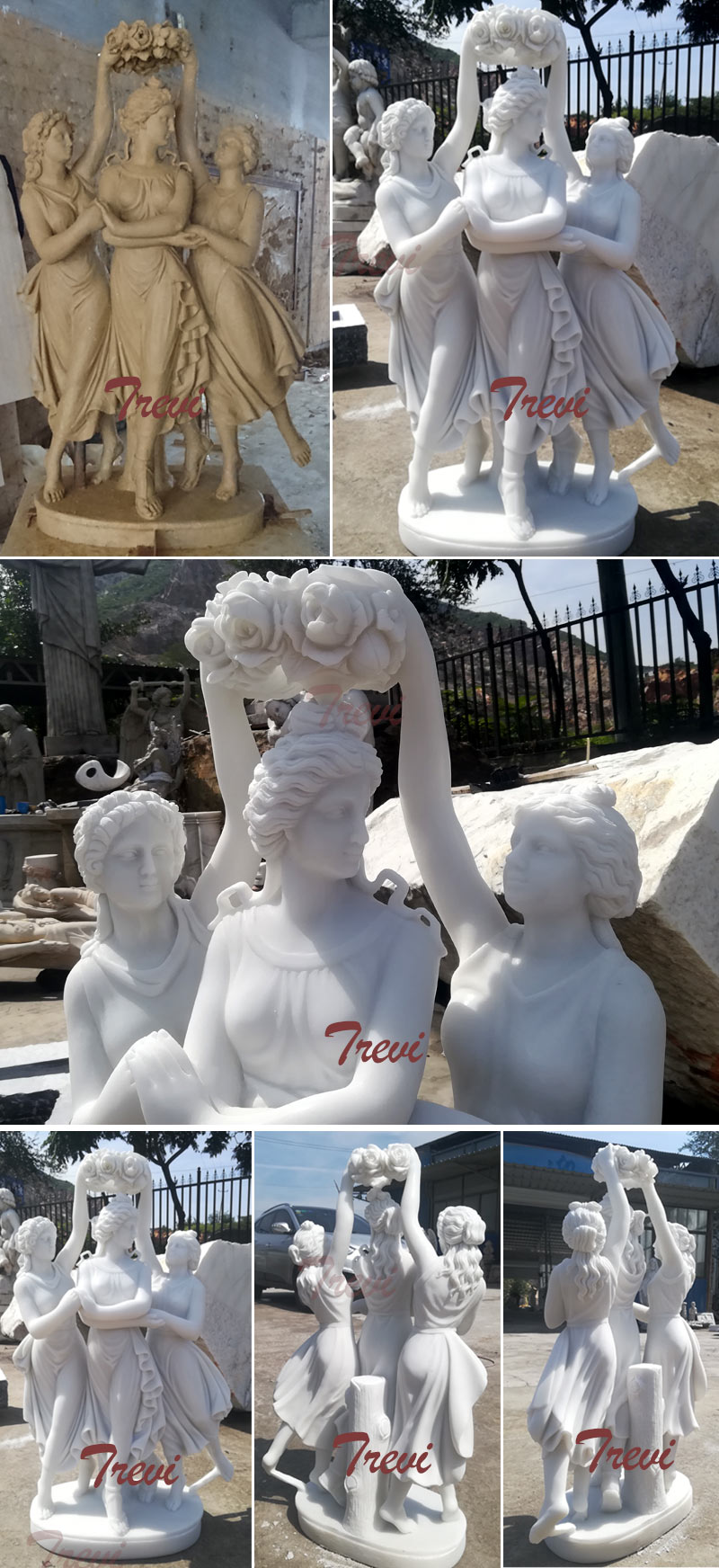 The three grace marble garden sculpture louvre for sale details