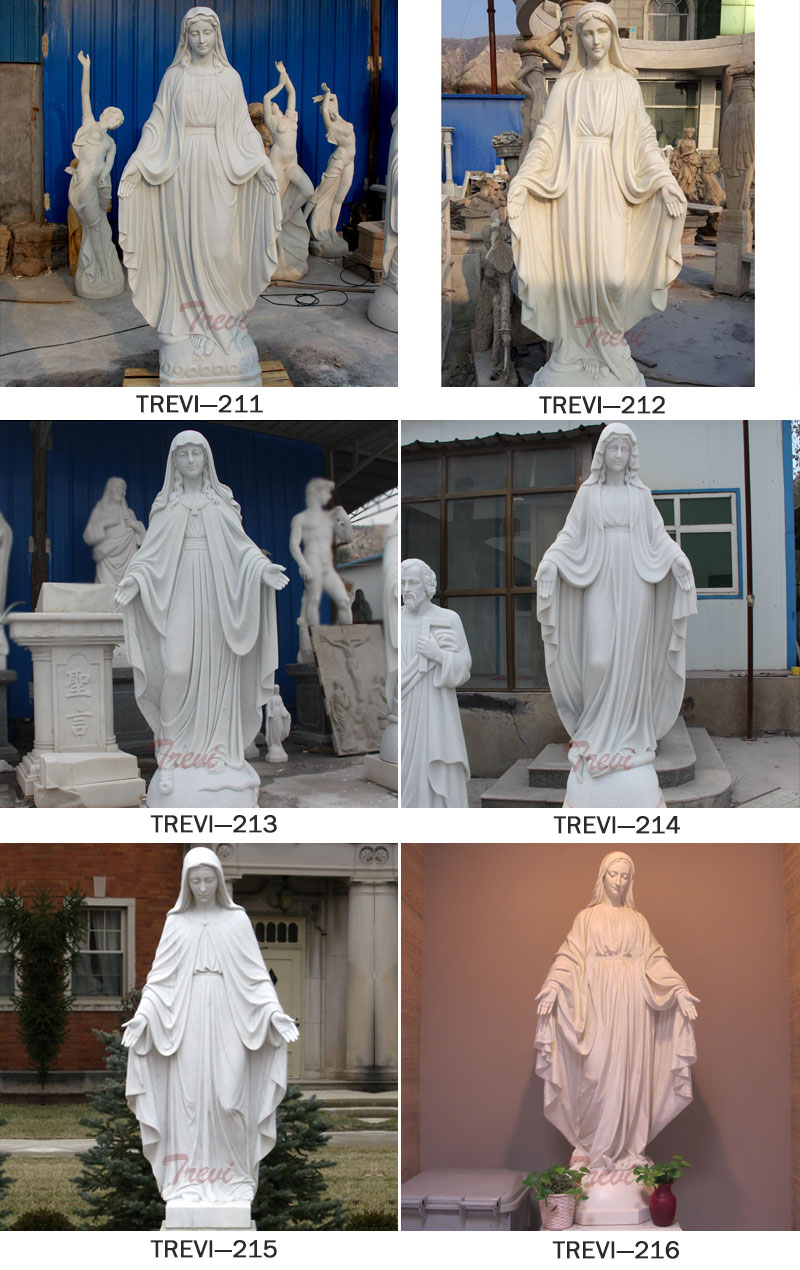 Catholic marble garden statues of mary
