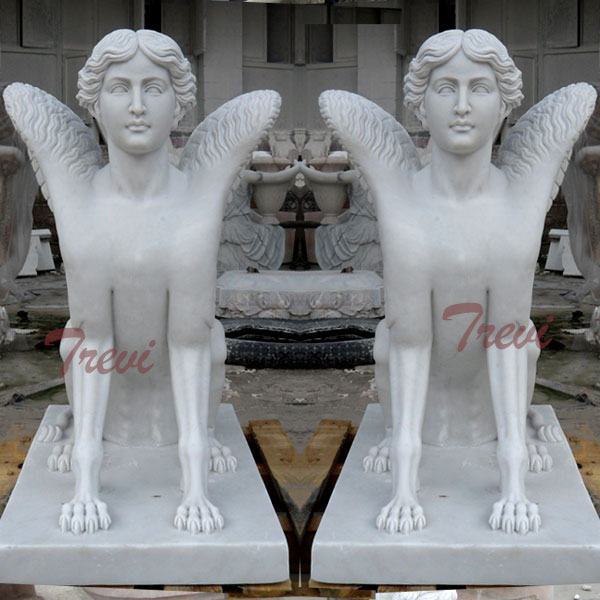 Chinese white marble roman sphinnx statues for sale