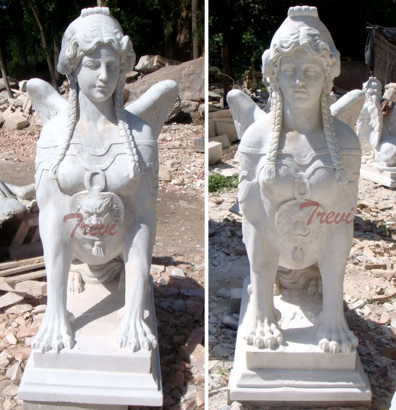 Outdoor antique decorative marble sphinnx garden statues for sale
