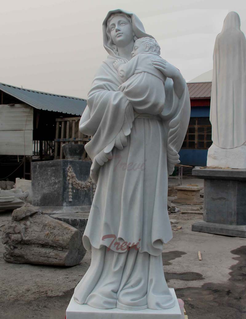 Outdoor religious marble statues of madonna and child garden statues for sale