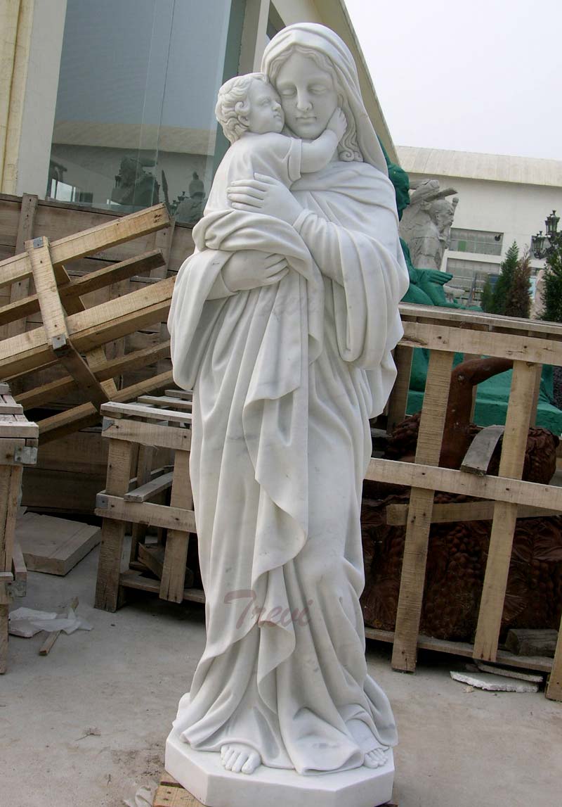 Religious garden marble statues of madonna and child outdoor statues for sale