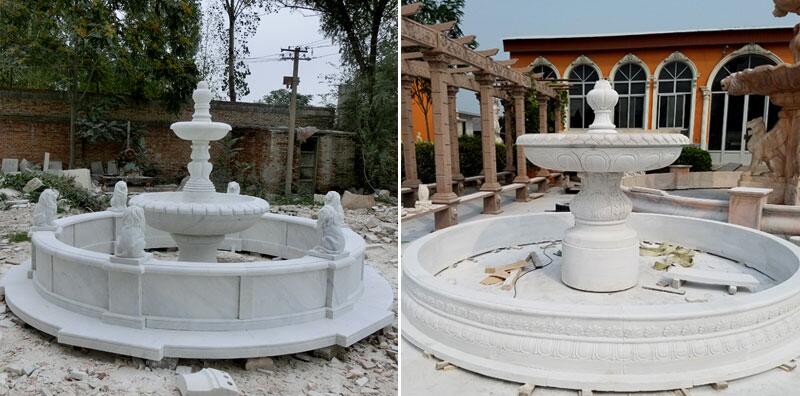 3 tier marble water fountain for outdoor garden center decoration