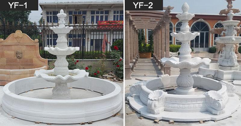 3 tier white marble water fountain for outdoor garden center decoration