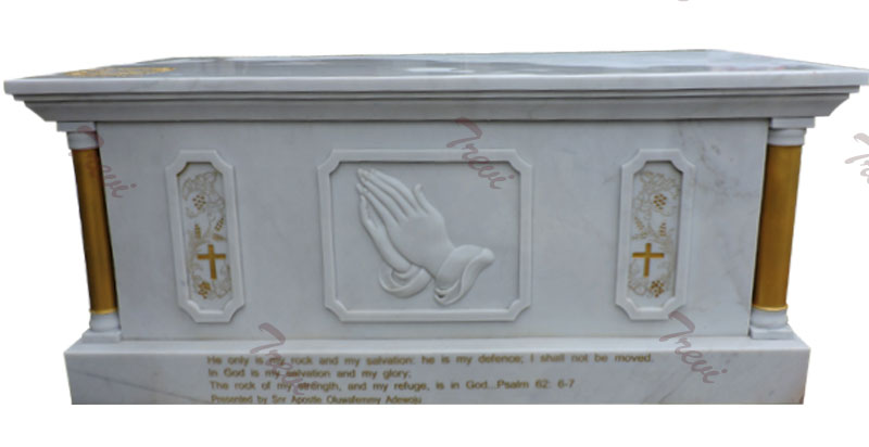 Catholic church furniture of white marble altars table to buy