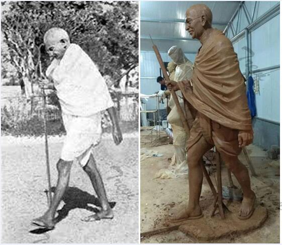 Custom india superhero stone statues of gandhi from photo for sale