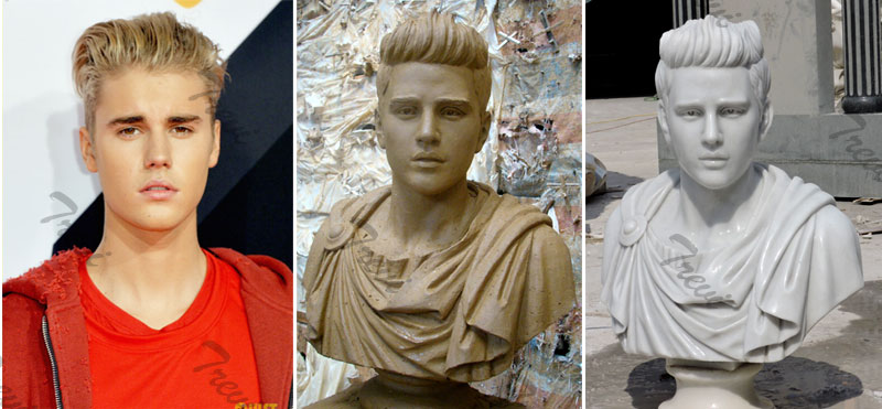 How to custom made famous star bust head statue of Justin Bieber from a photo