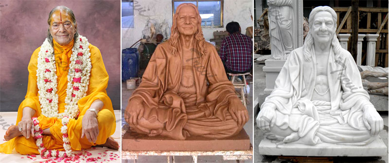 How to custom made life size indian famous figure marble statue of Kripalu Maharaj from a photo