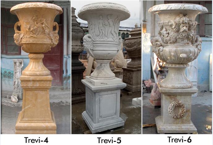 Antique marble large planters pots for yard decor designs