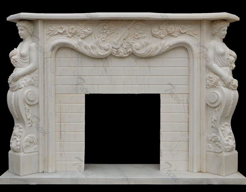 Decorating large french style white marble fireplace mantels ideas