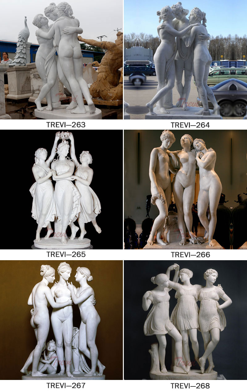 Famous marble statue group of the three graces antonio canova replica designs