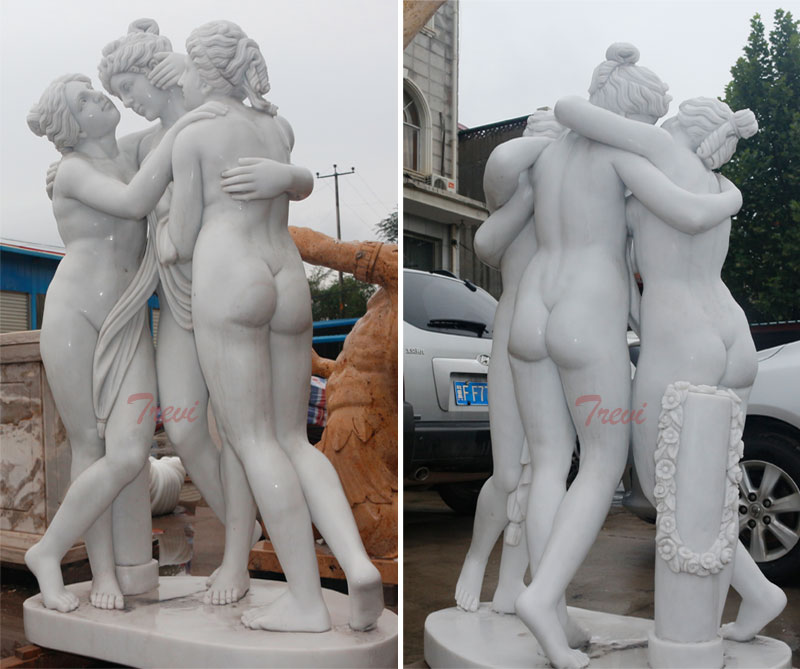 Famous marble statue group of the three graces antonio canova replica sculpture