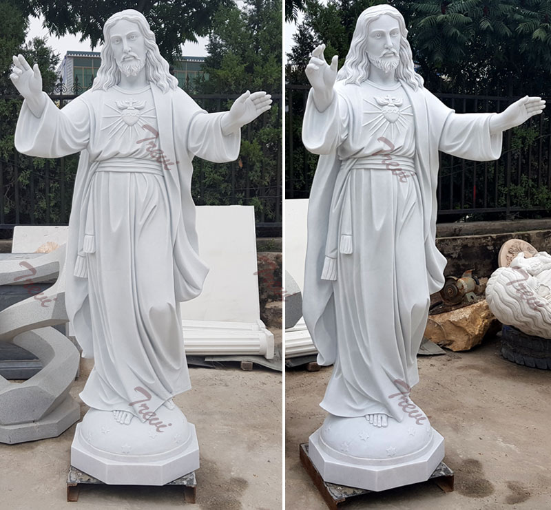 Our Lord jesus sacred heart marble religious garden statues for outside