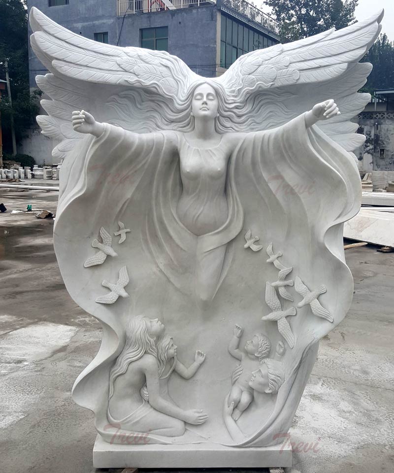 Outdoor decor life size nude angel garden marble sculpture for sale