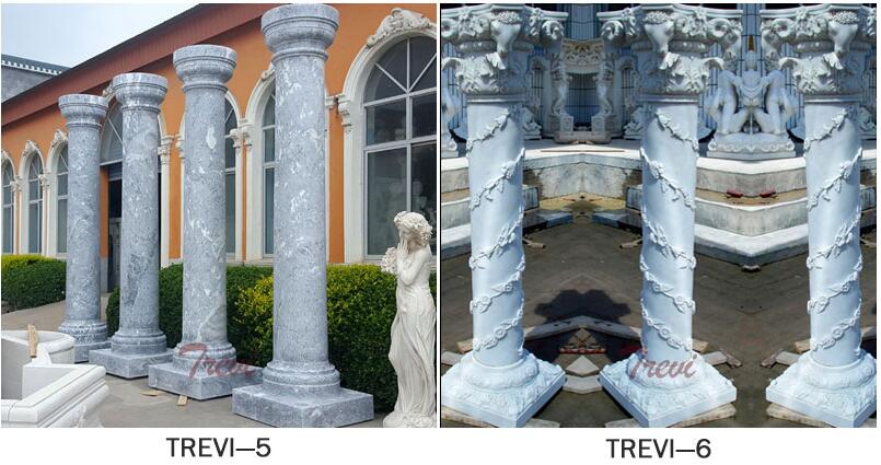 Outdoor decorative white marble corinthian columns for wdding decor