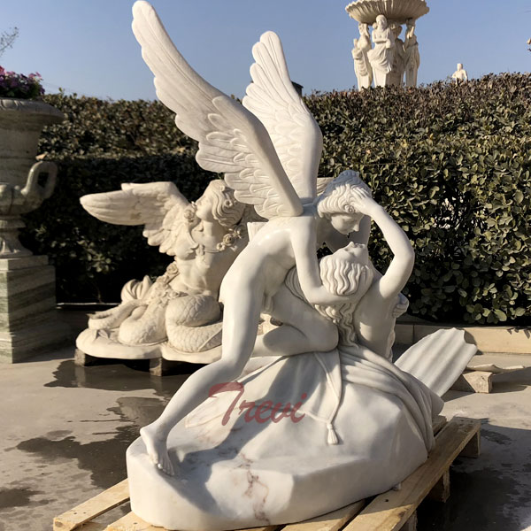 outdoor garden statue of Psyche Revived by Cupid's Kiss for sale