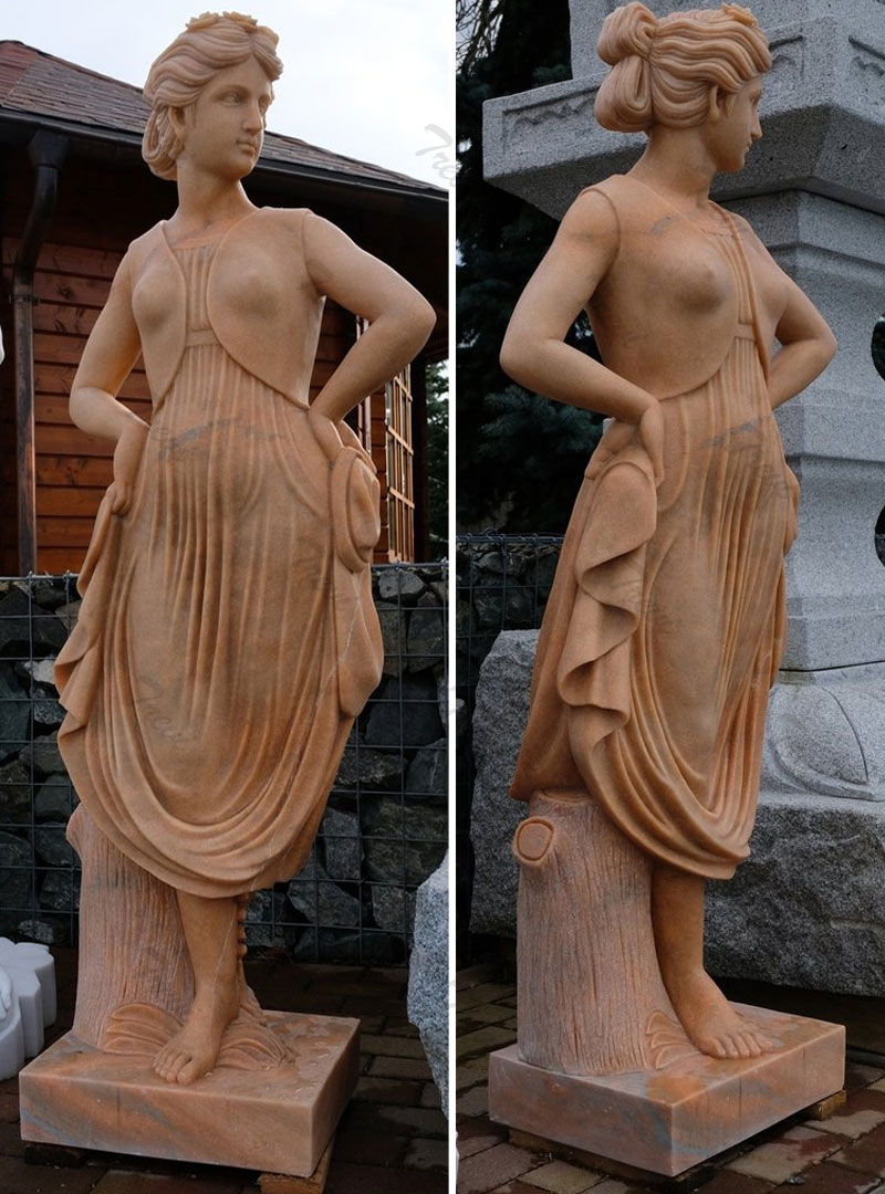 Antique marble garden statues female life size for outside ornaments online sale