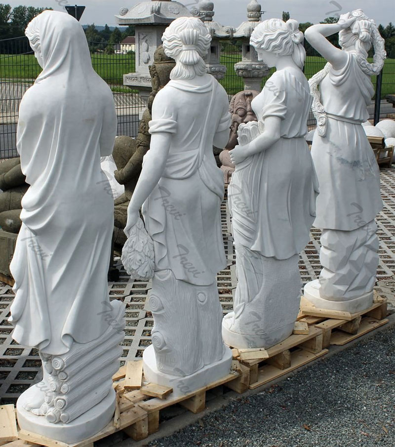 Famous white marble garden statues life size four season goddess set for sale