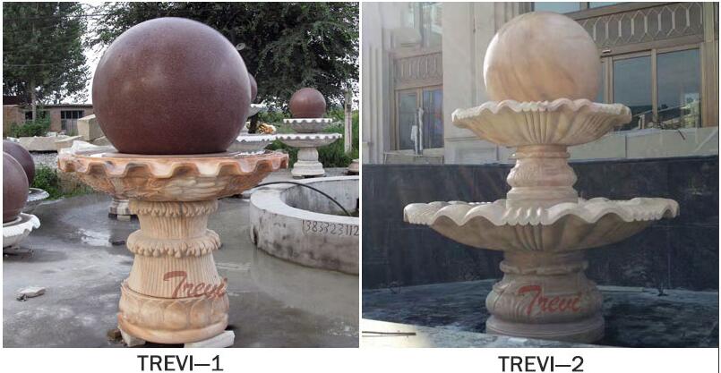 Large tiered granite sphere water fountains for the garden