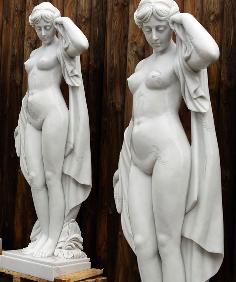 Life size nude woman outdoor white marble garden statues online sale