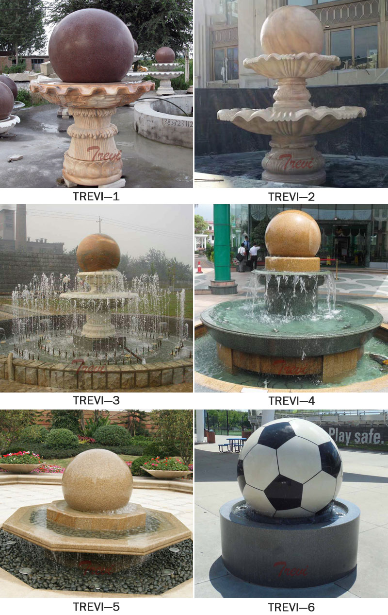 Outdoor granite stone sphere water features fountains for the garden designs
