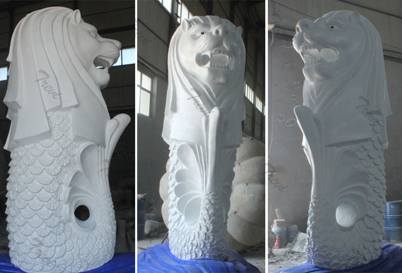 Outdoor large sea lion singapore merlin statues replica details