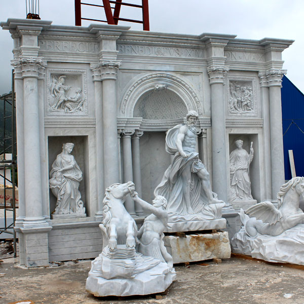 Famous Trevi marble water fountains for the entrance of the park