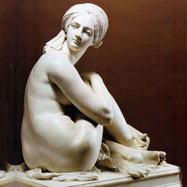 Life size famous hand carved marble art figure James Pradier's Odalisque replica for sale