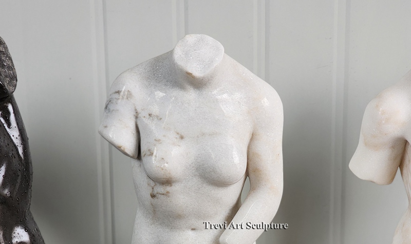 marble female torso statue details