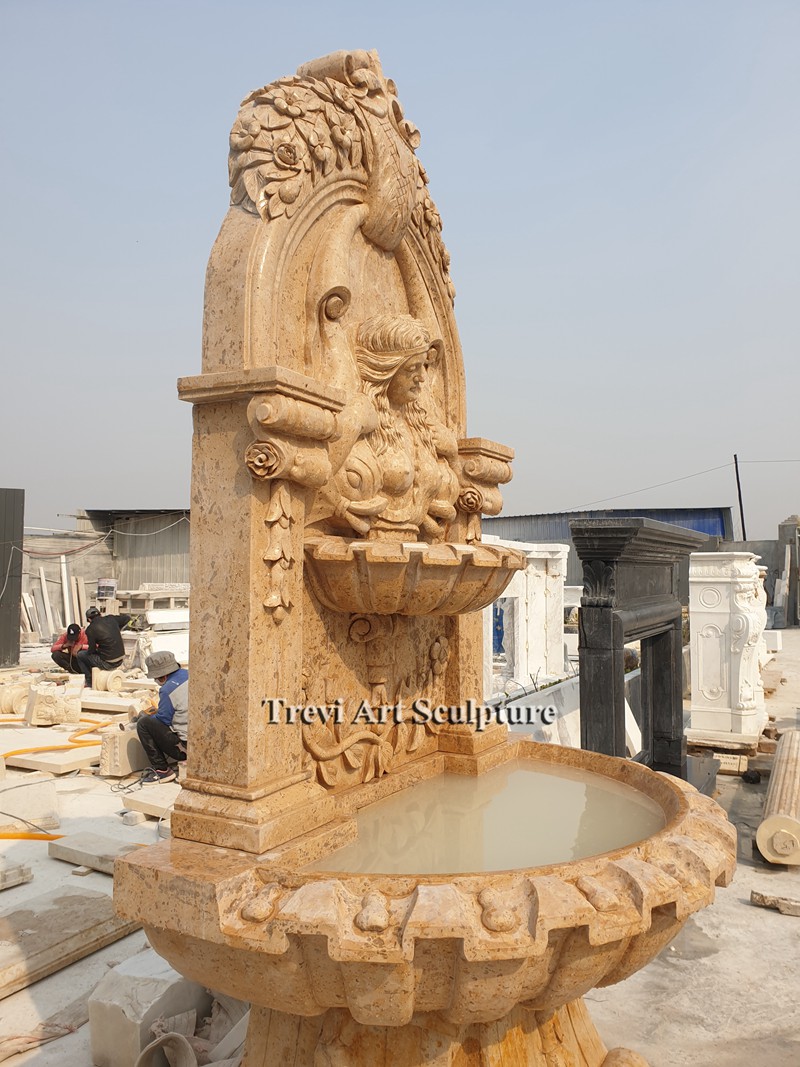 marble courtyard wall fountain