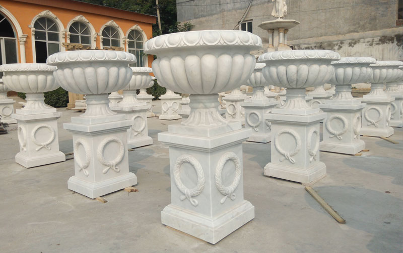 White marble flower planter wholesale