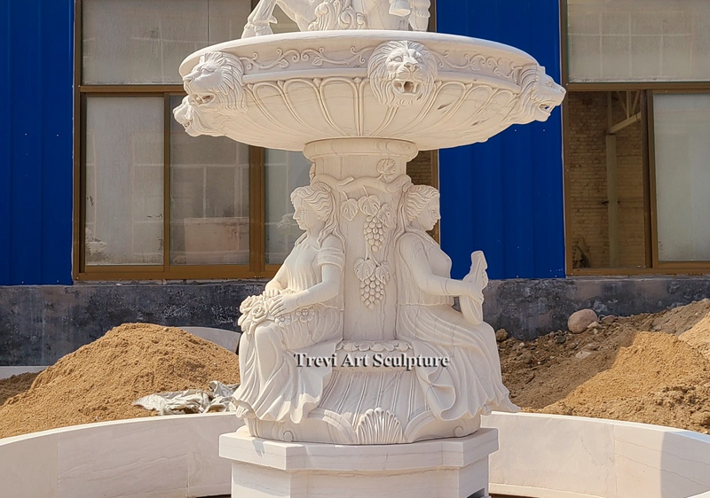 white marble horse fountain