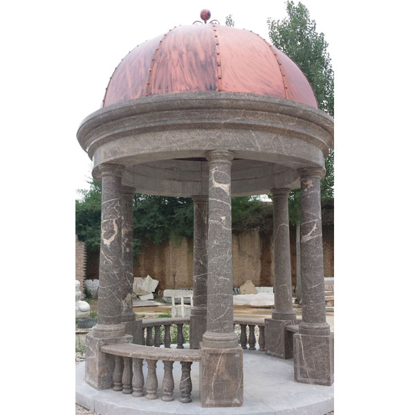 Antique Italian marble gazebo for outdoor yard decor