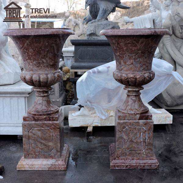 Antique Red Marble Large Garden Flower Pots sale TMP-06