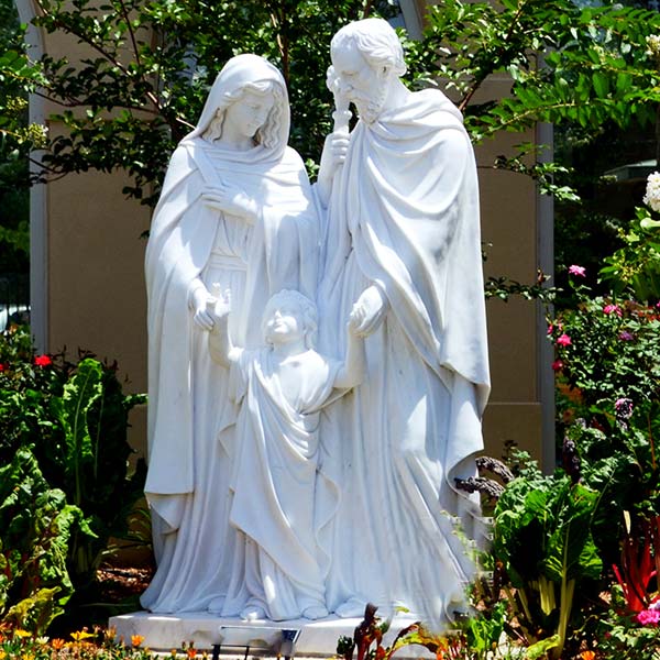 Catholic holy family marble white statues and figurines for garden outdoor