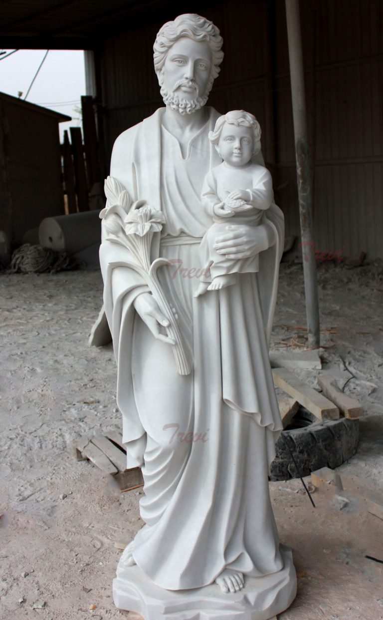 Catholic Saint Religious Garden Marble Statues of Saint Joseph TCH34 Trevi Marble Sculpture