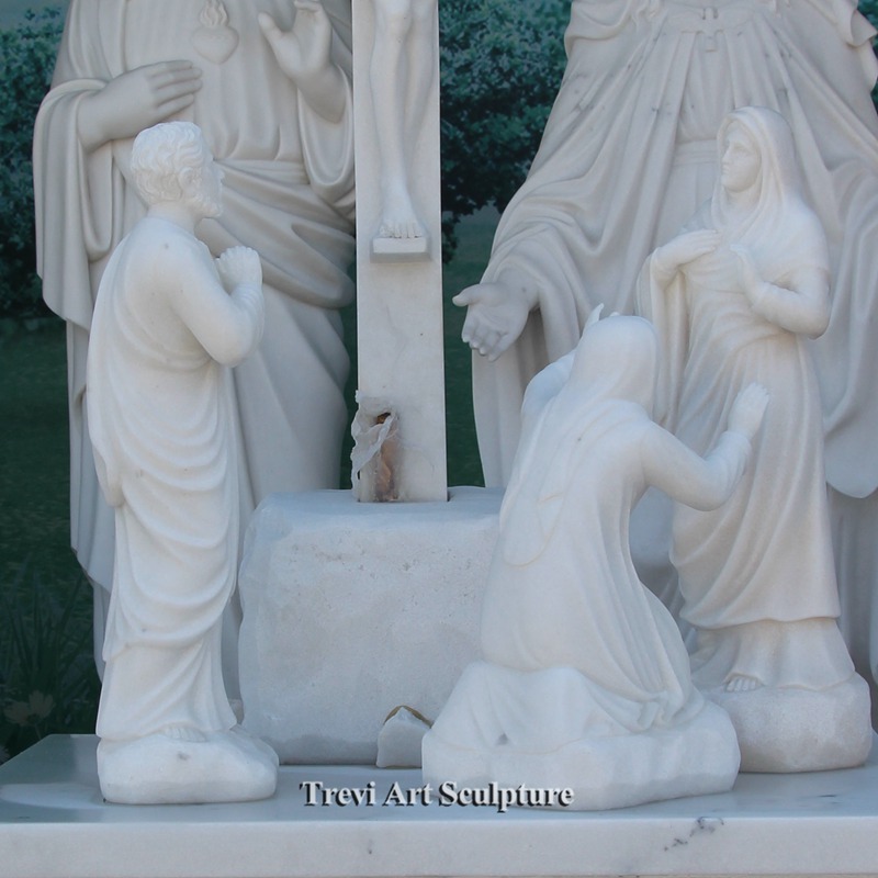 jesus dies on the cross white marble statue