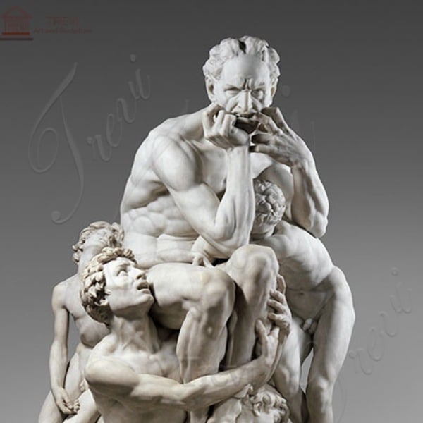 Life size famous White Marble Carving Statue Ugolino and His Sons for sale