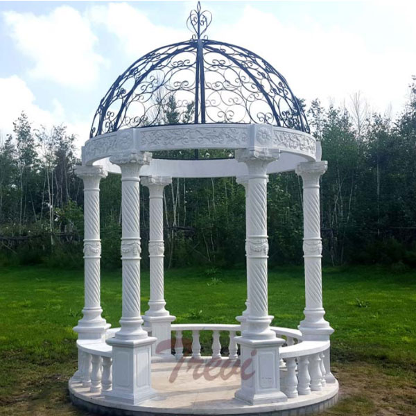 Outdoor large luxury gazebo rectangle pergola marble for backyard decor