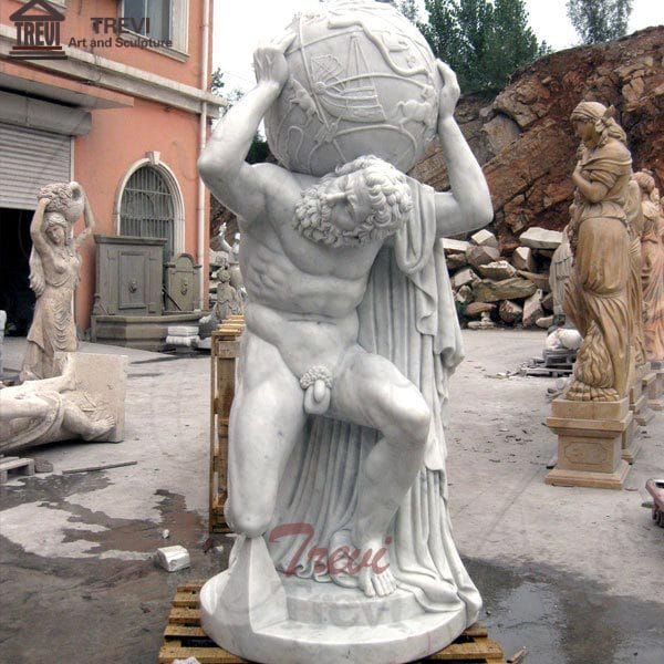 World-famous garden statues life-size marble Farnese Atlas outdoor decor MOKK-80