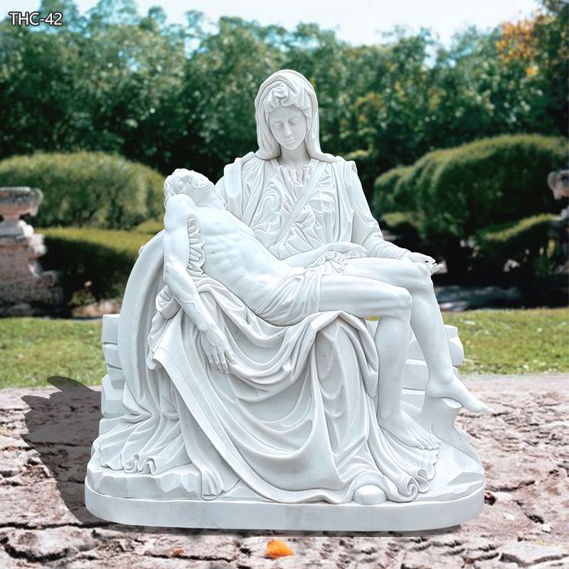 Church Religious Garden Marble Statue of Michelangelo's Pieta on Sale TCH-42