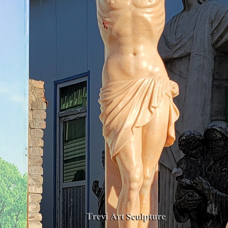 jesus on cross statue detail