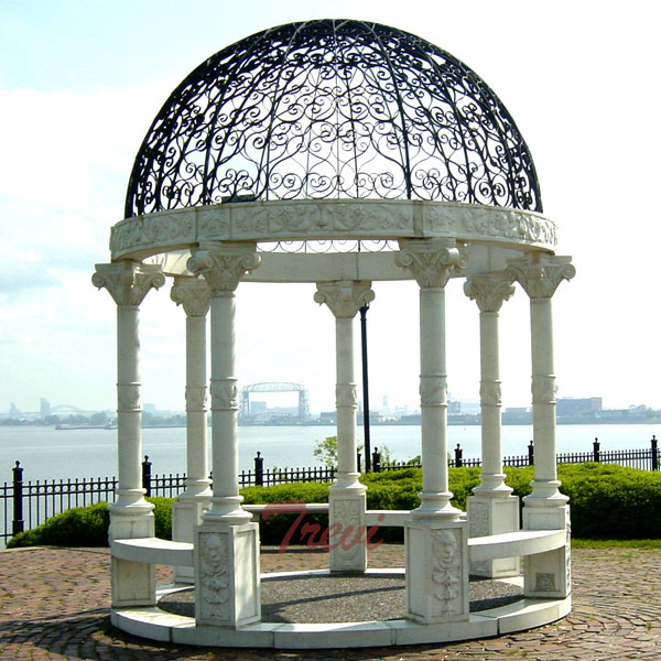 Buy outdoor white marble stone round decorative garden gazebos for saleBuy outdoor white marble stone round decorative garden gazebos for sale