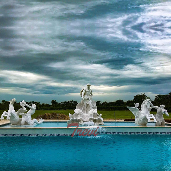 Customized outdoor large Trevi white marble water fountain for swimming pool decoration