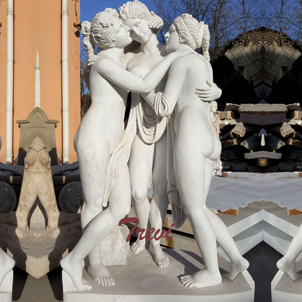 Garden marble 3 graces sculpture louvre replica for sale