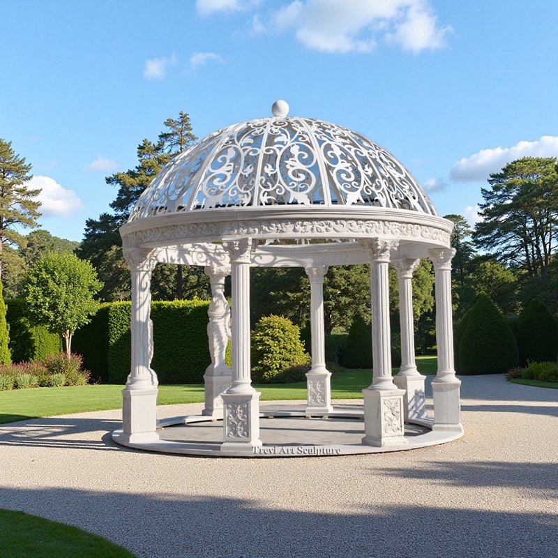 garden marble gazebos white metal dome for sale