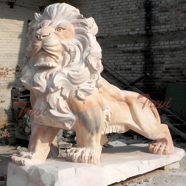 Big chinese marble lion life size in front of house outdoor TMA-15